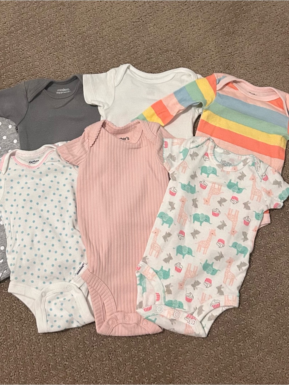 Baby Girl Newborn Onesies - bundle of 7